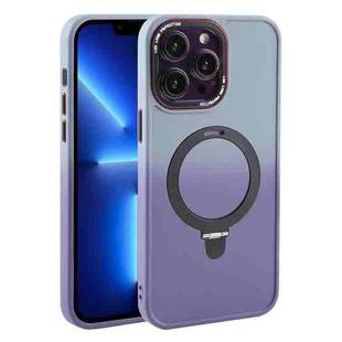 For iPhone 13 Pro Gradient MagSafe Holder Liquid TPU Hybrid PC Phone Case(Blue Purple)