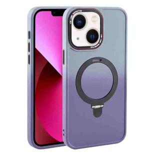 For iPhone 13 Gradient MagSafe Holder Liquid TPU Hybrid PC Phone Case(Blue Purple)