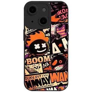 For iPhone 14 Plus Liquid Angel Eyes Comics TPU Phone Case(Black Bottom BOOM)