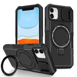 For iPhone 12 Sliding Camshield Magsafe Holder TPU Hybrid PC Phone Case(Black)