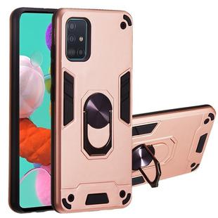 For Samsung Galaxy A51 2 in 1 Armour Series PC + TPU Protective Case with Ring Holder(Rose Gold)