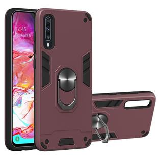 For Samsung Galaxy A70 & A70s 2 in 1 Armour Series PC + TPU Protective Case with Ring Holder(Wine Red)