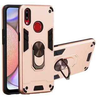 For Samsung Galaxy A10s 2 in 1 Armour Series PC + TPU Protective Case with Ring Holder(Rose Gold)
