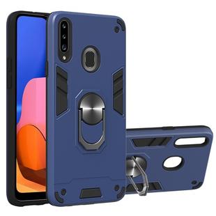 For Samsung Galaxy A20s 2 in 1 Armour Series PC + TPU Protective Case with Ring Holder(Sapphire Blue)