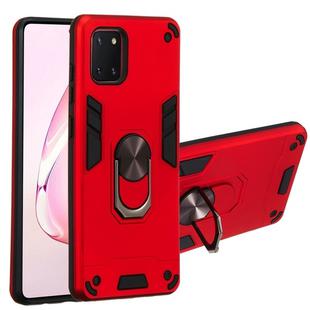 For Samsung Galaxy Note 10 Lite / A81 2 in 1 Armour Series PC + TPU Protective Case with Ring Holder(Red)