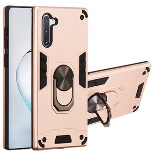 For Samsung Galaxy Note 10 / Note 10 5G 2 in 1 Armour Series PC + TPU Protective Case with Ring Holder(Rose Gold)
