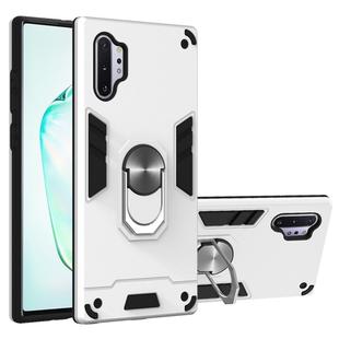 For Samsung Galaxy Note 10+ / Note 10+ 5G 2 in 1 Armour Series PC + TPU Protective Case with Ring Holder(Silver)