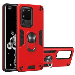 For Samsung Galaxy S20 Ultra 2 in 1 Armour Series PC + TPU Protective Case with Ring Holder(Red)