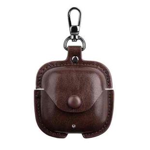 For Huawei FreeBuds SE 2 Leather TWS Earphone Protective Case with Hook(Dark Brown)