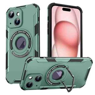 For iPhone 15 Plus MagSafe Magnetic Holder Phone Case(Green)