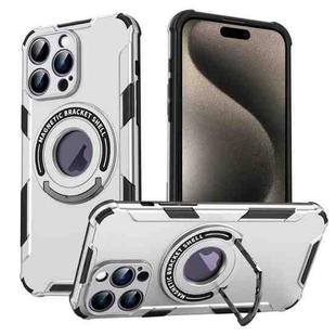 For iPhone 15 Pro MagSafe Magnetic Holder Phone Case(Grey)