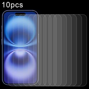 For iPhone 16 10pcs 0.26mm 9H 2.5D Tempered Glass Film