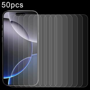 For iPhone 16 Pro Max 50pcs 0.26mm 9H 2.5D Tempered Glass Film