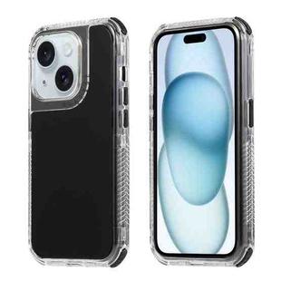 For iPhone 15 Dreamland 3 in 1 Solid Color Transparent Frame PC + TPU Phone Case(Black)