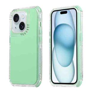 For iPhone 15 Plus Dreamland 3 in 1 Solid Color Transparent Frame PC + TPU Phone Case(Green)