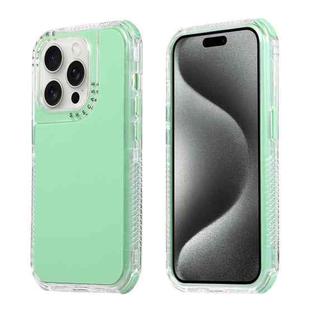 For iPhone 15 Pro Dreamland 3 in 1 Solid Color Transparent Frame PC + TPU Phone Case(Green)