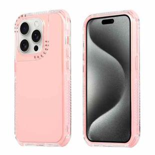 For iPhone 15 Pro Dreamland 3 in 1 Solid Color Transparent Frame PC + TPU Phone Case(Pink)