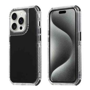 For iPhone 15 Pro Dreamland 3 in 1 Solid Color Transparent Frame PC + TPU Phone Case(Black)