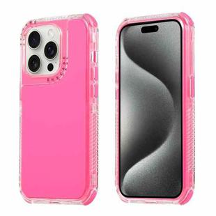 For iPhone 15 Pro Max Dreamland 3 in 1 Solid Color Transparent Frame PC + TPU Phone Case(Rose Red)