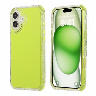 For iPhone 16 Plus Dreamland 3 in 1 Solid Color Transparent Frame PC + TPU Phone Case(Fluorescent Green)