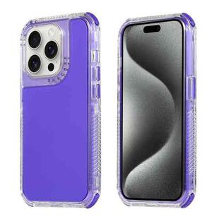 For iPhone 15 Pro Dreamland 3 in 1 Clear Color Transparent Frame PC + TPU Phone Case(Purple)