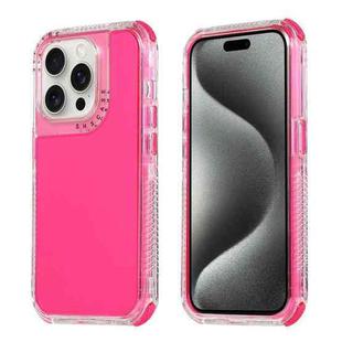 For iPhone 15 Pro Dreamland 3 in 1 Clear Color Transparent Frame PC + TPU Phone Case(Rose Red)