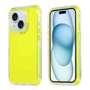 For iPhone 15 Plus / 14 Plus Dreamland 3 in 1 Clear Color Transparent Frame PC + TPU Phone Case(Fluorescent Green)