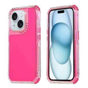 For iPhone 15 Plus / 14 Plus Dreamland 3 in 1 Clear Color Transparent Frame PC + TPU Phone Case(Rose Red)