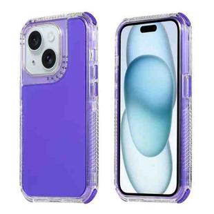 For iPhone 15 Dreamland 3 in 1 Clear Color Transparent Frame PC + TPU Phone Case(Purple)