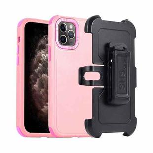 For iPhone 11 Pro Max 3 in 1 PC + TPU Sliding Sleeve Phone Case(Pink+Rose Red)