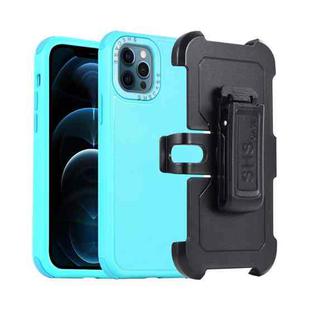 For iPhone 12 Pro Max 3 in 1 PC + TPU Sliding Sleeve Phone Case(Blue+Sky Blue)