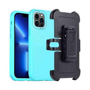 For iPhone 13 Pro 3 in 1 PC + TPU Sliding Sleeve Phone Case(Blue+Sky Blue)
