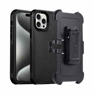 For iPhone 15 Pro Max 3 in 1 PC + TPU Sliding Sleeve Phone Case(Black)