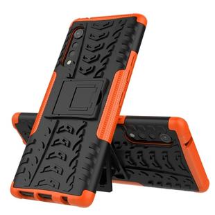 For LG Velvet Tire Texture Shockproof TPU+PC Protective Case with Holder(Orange)