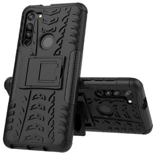 For Motorola Moto G8 / Moto G Fast Tire Texture Shockproof TPU+PC Protective Case with Holder(Black)