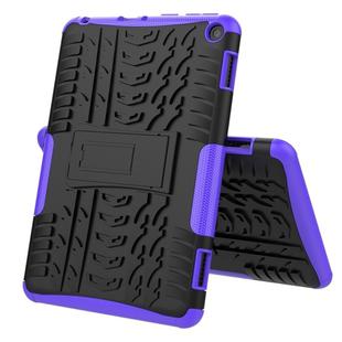For Amazon Fire HD 8 (2020) Tire Texture Shockproof TPU+PC Protective Case with Holder(Purple)