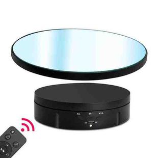 22cm Mirror Electric Rotating Display Stand Live Video Shooting Props Turntable With Remote Control(Black)