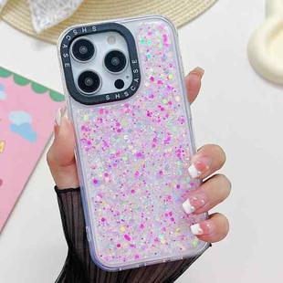 For iPhone 15 Pro Max Noctilucent Light Drip Glue Shockproof Phone Case(Pink)