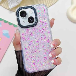 For iPhone 15 Plus Noctilucent Light Drip Glue Shockproof Phone Case(Pink)