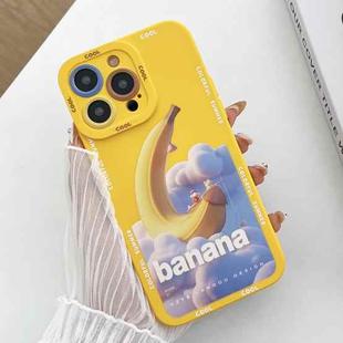 For iPhone 15 Pro Liquid Angel Eyes Dopamine TPU Phone Case(Banana Boat)
