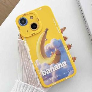 For iPhone 14 Plus Liquid Angel Eyes Dopamine TPU Phone Case(Banana Boat)