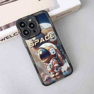 For iPhone 15 Pro Max Liquid Angel Eyes Giant Astronaut TPU Phone Case(Black)