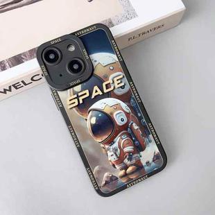 For iPhone 13 Liquid Angel Eyes Giant Astronaut TPU Phone Case(Black)