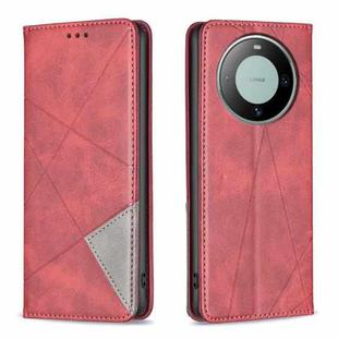 For Huawei Mate 60 Rhombus Texture Magnetic Leather Phone Case(Red)