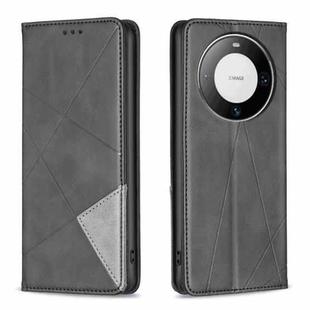 For Huawei Mate 60 Pro/Mate 60 Pro+ Rhombus Texture Magnetic Leather Phone Case(Black)