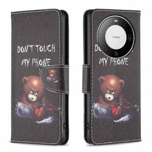 For Huawei Mate 60 Pro/Mate 60 Pro+ Colored Drawing Pattern Leather Phone Case(Bear)