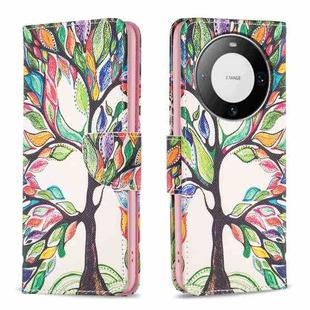 For Huawei Mate 60 Pro/Mate 60 Pro+ Colored Drawing Pattern Leather Phone Case(Tree Life)