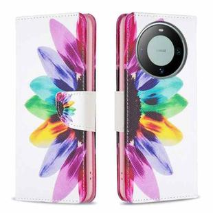 For Huawei Mate 60 Colored Drawing Pattern Leather Phone Case(Sun Flower)