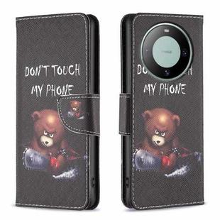 For Huawei Mate 60 Colored Drawing Pattern Leather Phone Case(Bear)
