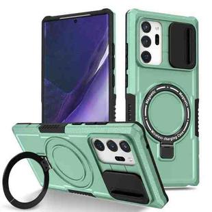 For Samsung Galaxy Note20 Ultra Sliding Camshield Magsafe Holder TPU Hybrid PC Phone Case(Light Blue)